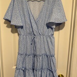 Shein Light Blue Floral Dress